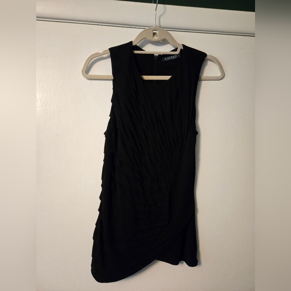 Lauren Ralph Lauren Black Asymmetrical Top